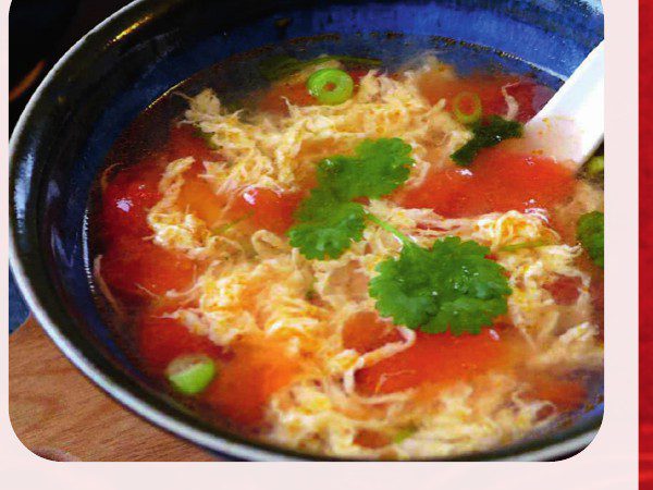 Tomato and egg drop soup